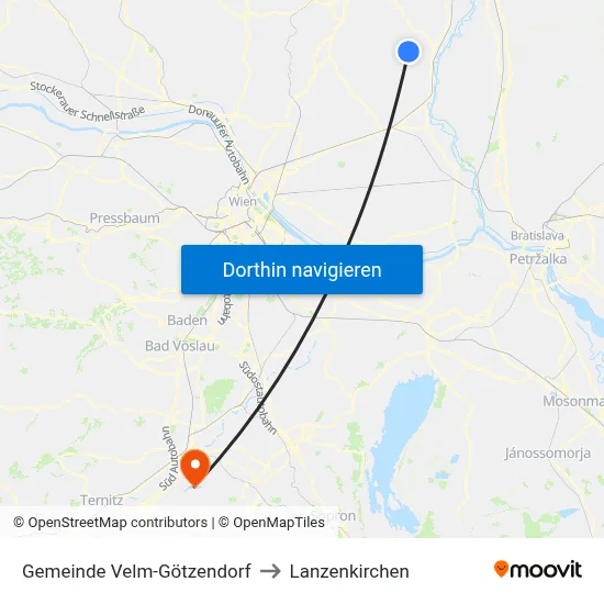 Gemeinde Velm-Götzendorf to Lanzenkirchen map