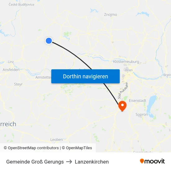 Gemeinde Groß Gerungs to Lanzenkirchen map
