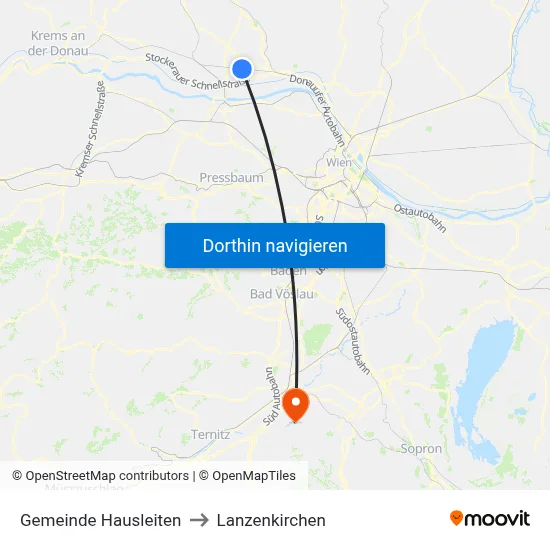 Gemeinde Hausleiten to Lanzenkirchen map