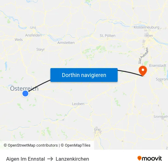 Aigen Im Ennstal to Lanzenkirchen map