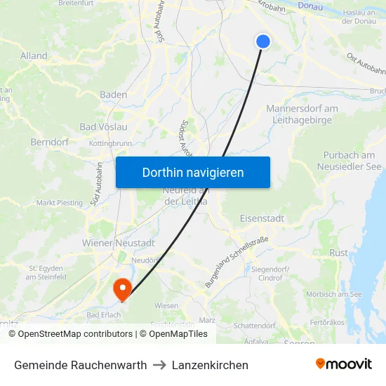 Gemeinde Rauchenwarth to Lanzenkirchen map