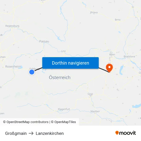 Großgmain to Lanzenkirchen map