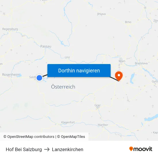 Hof Bei Salzburg to Lanzenkirchen map