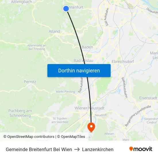 Gemeinde Breitenfurt Bei Wien to Lanzenkirchen map