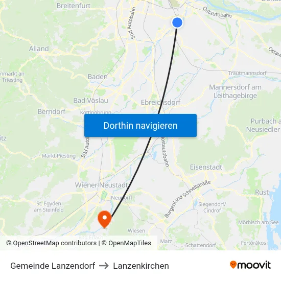 Gemeinde Lanzendorf to Lanzenkirchen map