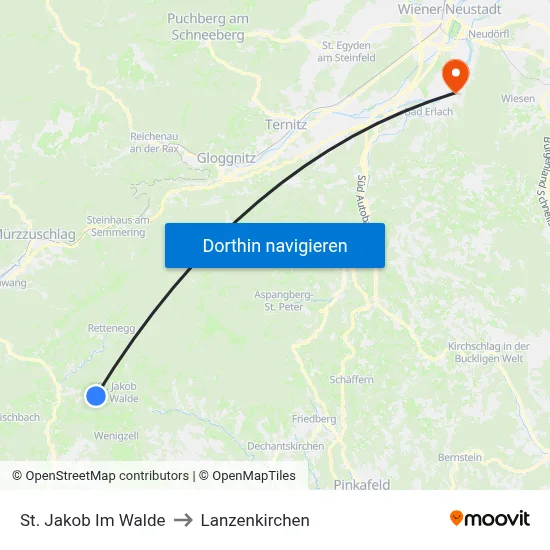 St. Jakob Im Walde to Lanzenkirchen map