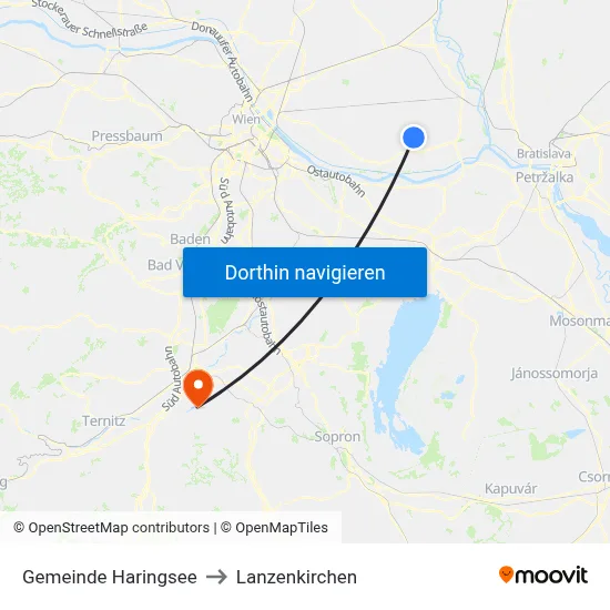 Gemeinde Haringsee to Lanzenkirchen map