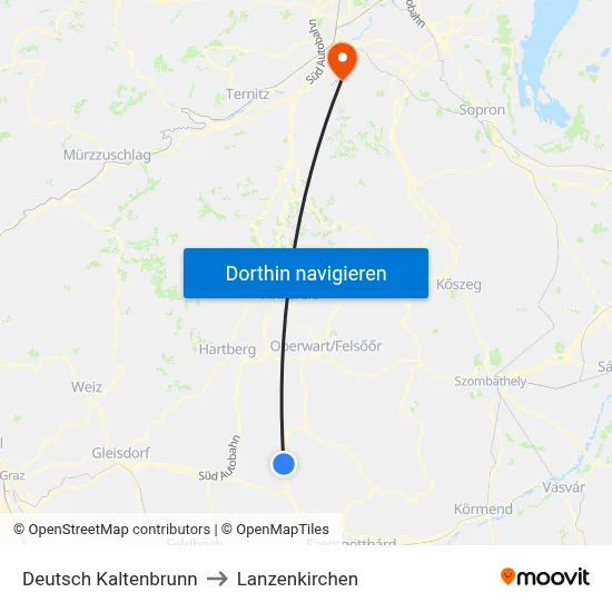 Deutsch Kaltenbrunn to Lanzenkirchen map