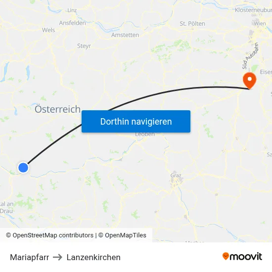 Mariapfarr to Lanzenkirchen map