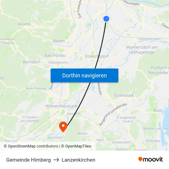Gemeinde Himberg to Lanzenkirchen map