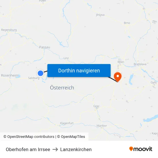 Oberhofen am Irrsee to Lanzenkirchen map