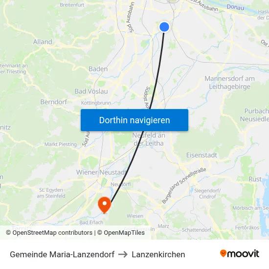 Gemeinde Maria-Lanzendorf to Lanzenkirchen map