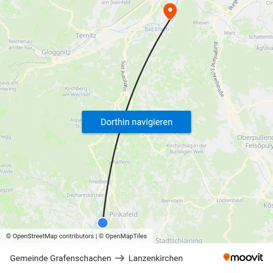 Gemeinde Grafenschachen to Lanzenkirchen map