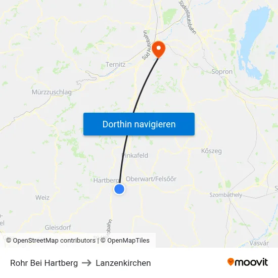 Rohr Bei Hartberg to Lanzenkirchen map