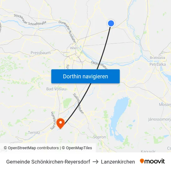 Gemeinde Schönkirchen-Reyersdorf to Lanzenkirchen map