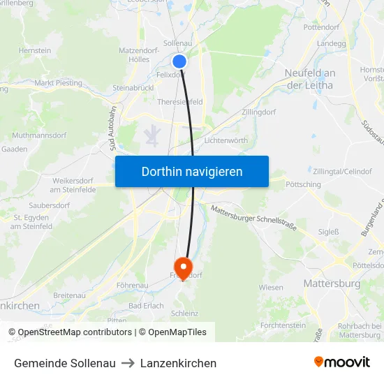 Gemeinde Sollenau to Lanzenkirchen map