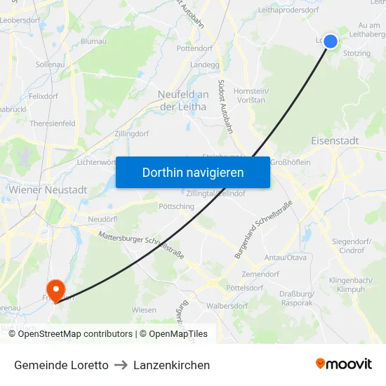 Gemeinde Loretto to Lanzenkirchen map