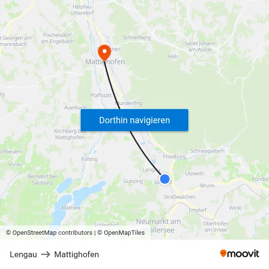 Lengau to Mattighofen map