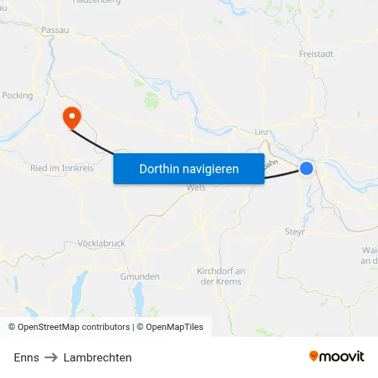 Enns to Lambrechten map