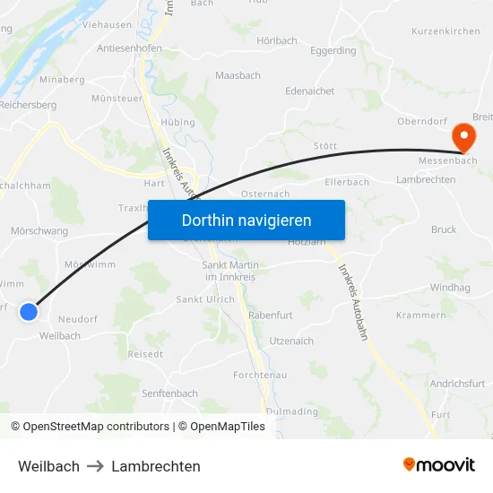 Weilbach to Lambrechten map