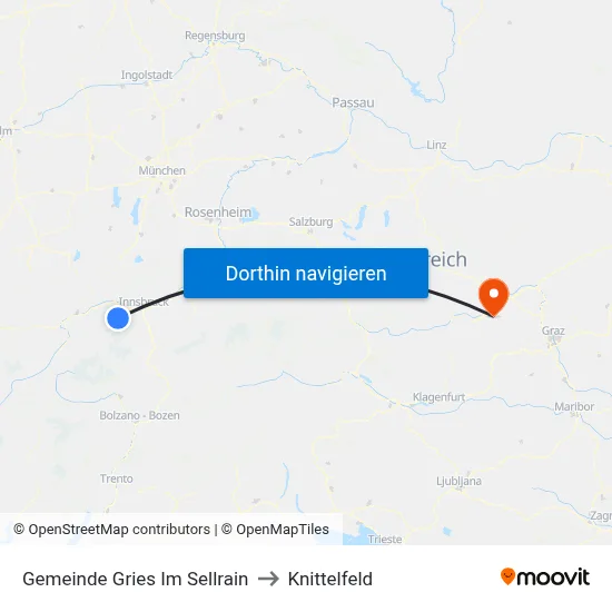 Gemeinde Gries Im Sellrain to Knittelfeld map
