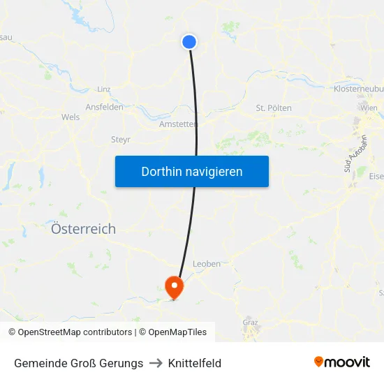 Gemeinde Groß Gerungs to Knittelfeld map