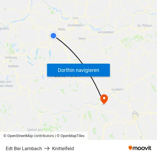 Edt Bei Lambach to Knittelfeld map