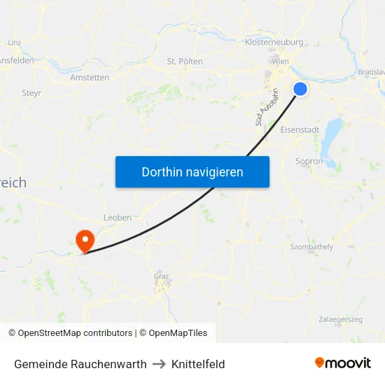 Gemeinde Rauchenwarth to Knittelfeld map