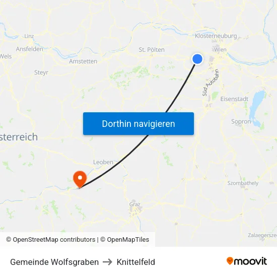 Gemeinde Wolfsgraben to Knittelfeld map
