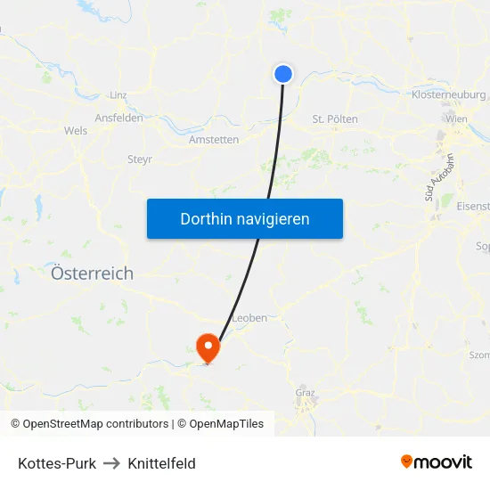 Kottes-Purk to Knittelfeld map