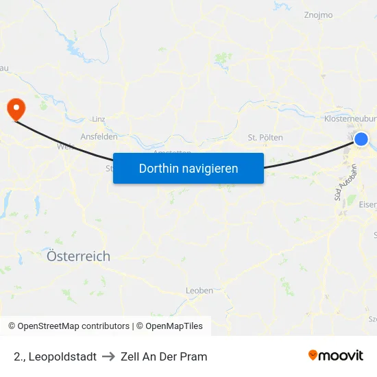 2., Leopoldstadt to Zell An Der Pram map