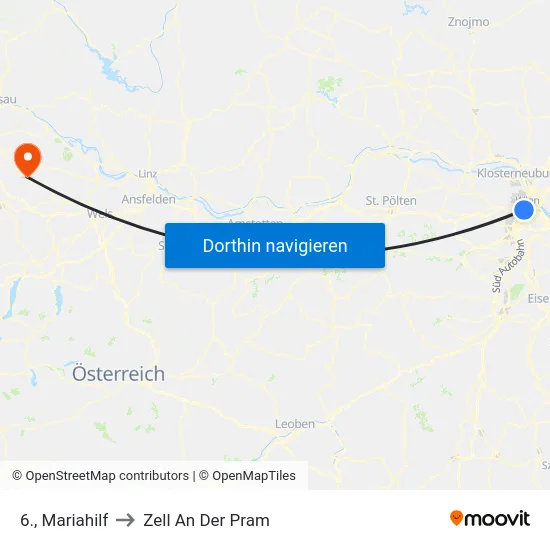 6., Mariahilf to Zell An Der Pram map