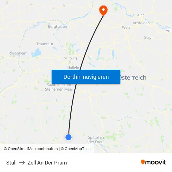 Stall to Zell An Der Pram map