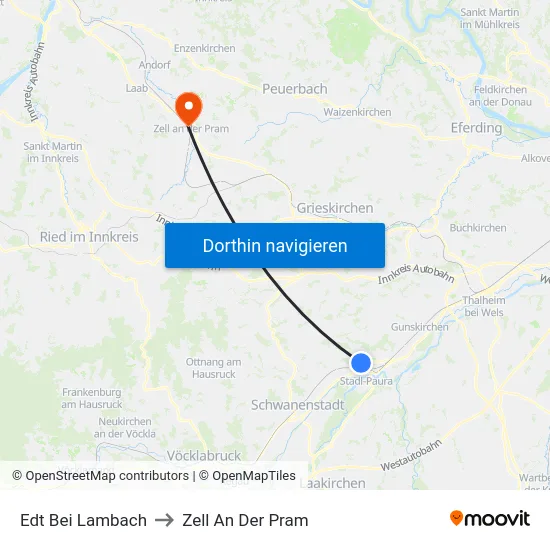 Edt Bei Lambach to Zell An Der Pram map