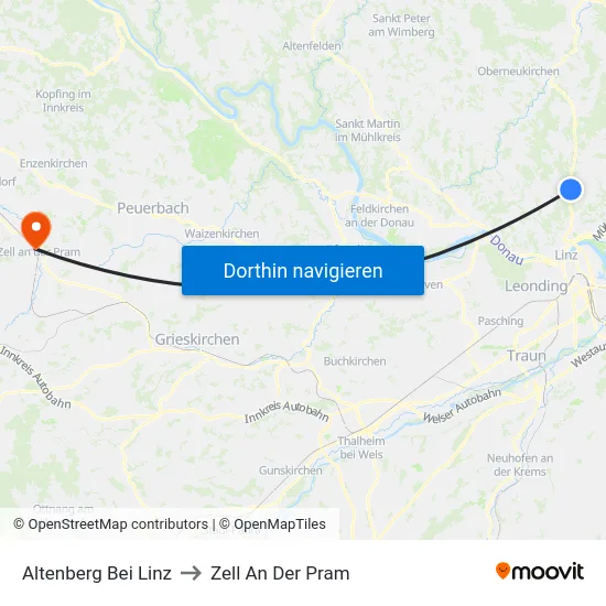 Altenberg Bei Linz to Zell An Der Pram map