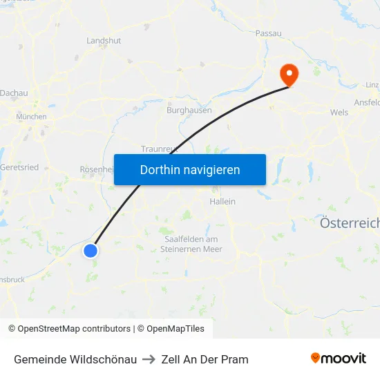 Gemeinde Wildschönau to Zell An Der Pram map