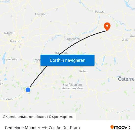 Gemeinde Münster to Zell An Der Pram map