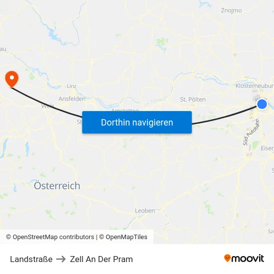 Landstraße to Zell An Der Pram map