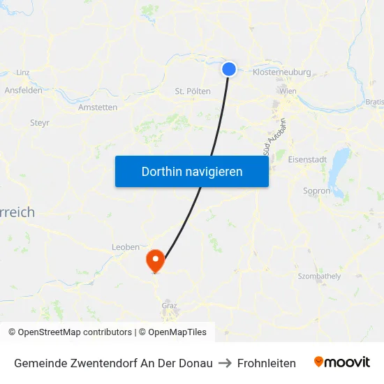 Gemeinde Zwentendorf An Der Donau to Frohnleiten map