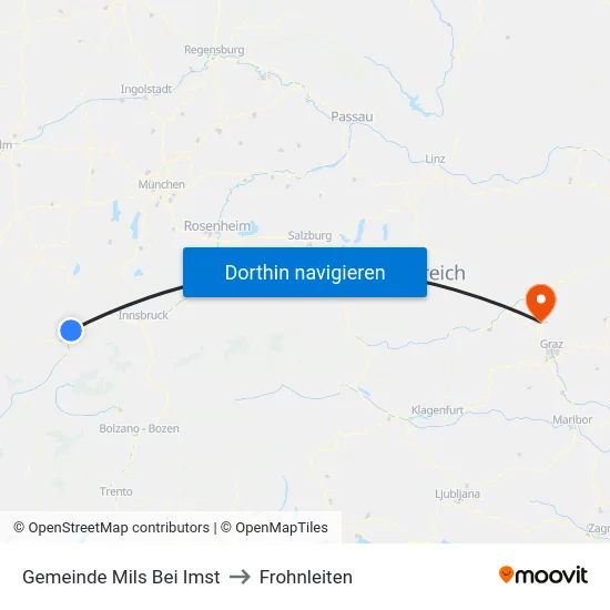 Gemeinde Mils Bei Imst to Frohnleiten map