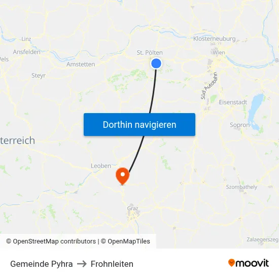 Gemeinde Pyhra to Frohnleiten map