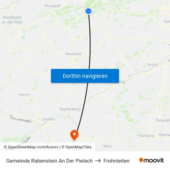 Gemeinde Rabenstein An Der Pielach to Frohnleiten map