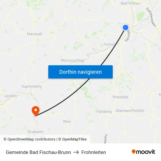 Gemeinde Bad Fischau-Brunn to Frohnleiten map