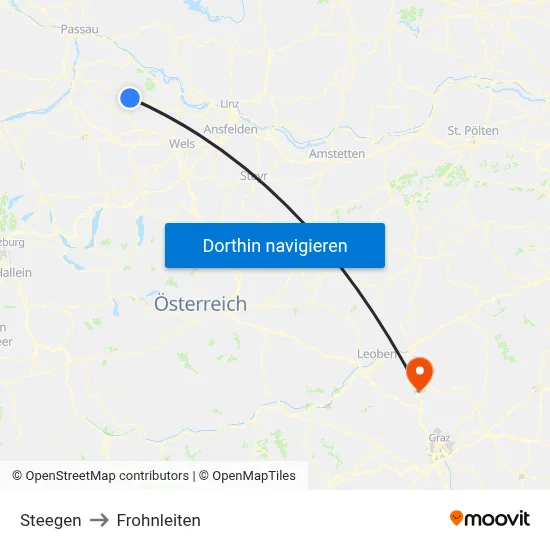 Steegen to Frohnleiten map