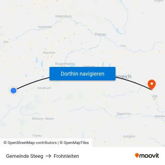 Gemeinde Steeg to Frohnleiten map