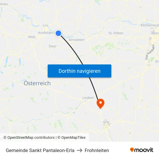 Gemeinde Sankt Pantaleon-Erla to Frohnleiten map