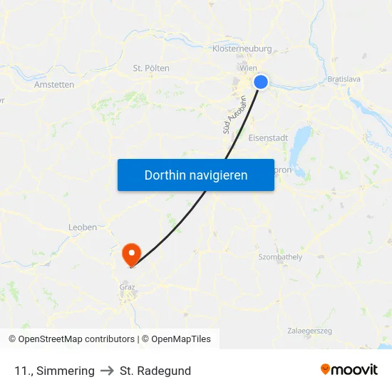 11., Simmering to St. Radegund map