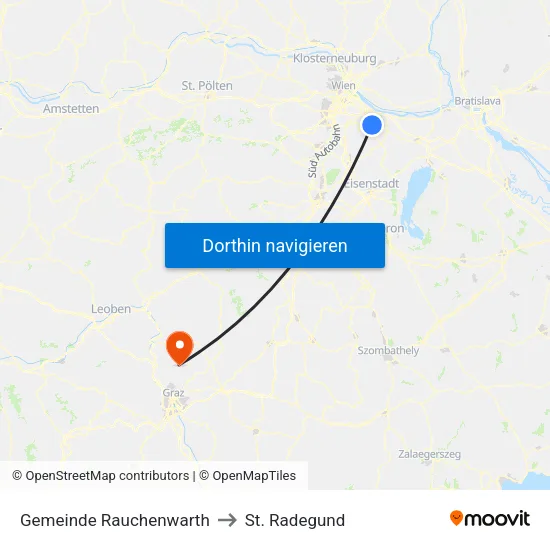 Gemeinde Rauchenwarth to St. Radegund map