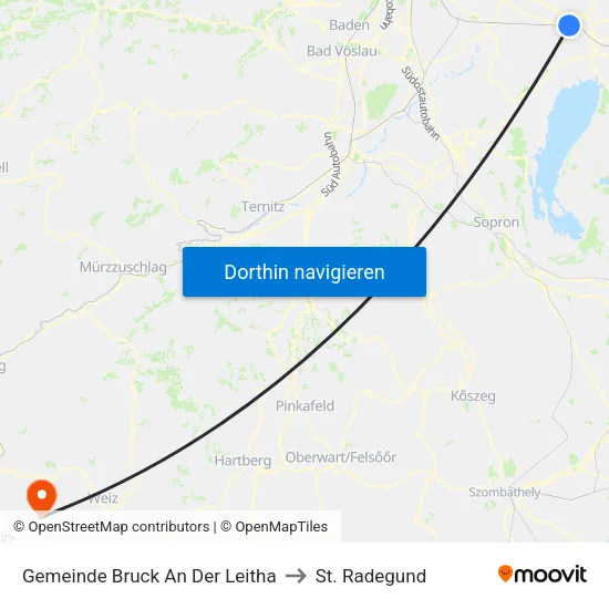 Gemeinde Bruck An Der Leitha to St. Radegund map