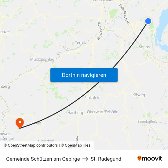 Gemeinde Schützen am Gebirge to St. Radegund map